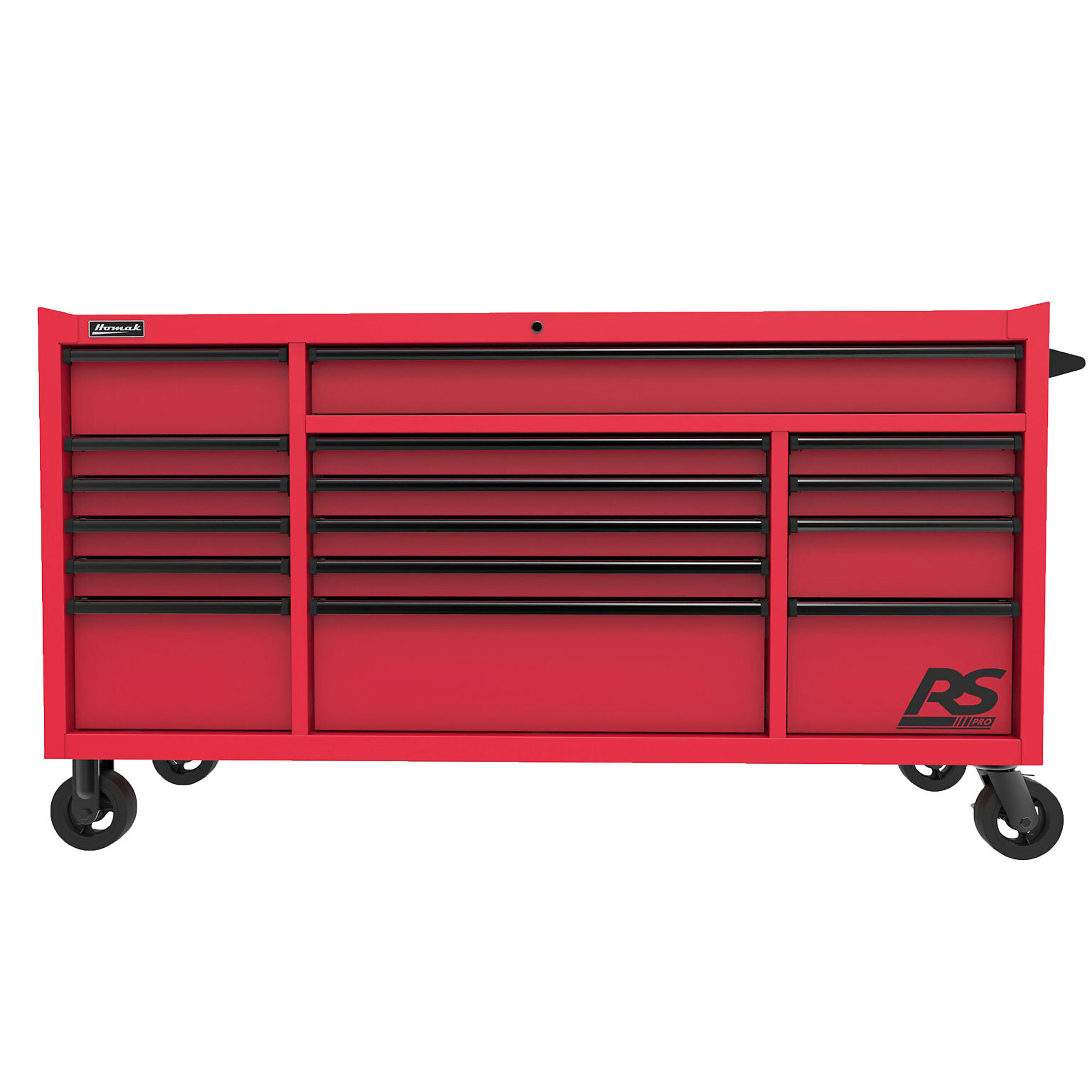Homak RS Pro, 72in. RS PRO 16 DWR ROLLER CABINET-RED, Width 39 in, Height 72 in, Color Red, Model# RD04072160